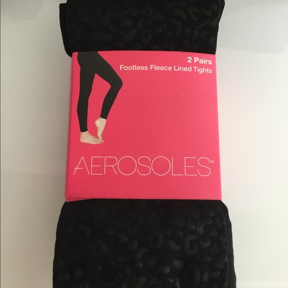 Aerosoles Fleece Lined Tights Leggings 2 Pair NWT - Picture 3 of 5
